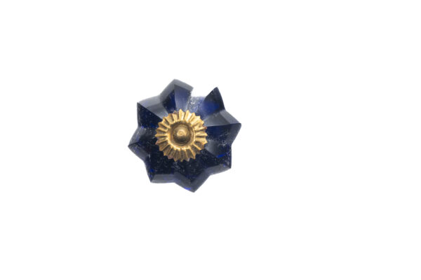 BLUE ROSE GLASS KNOB , 2" , .09 lbs (Pack of 6)