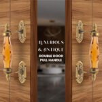 Golden Amber Crystal and Brass Pull Handle - 5" & 6.5" Centers - Image 2