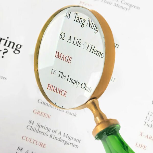 Elegant Green Faceted Handle Magnifying Glass - CDNY - Image 3
