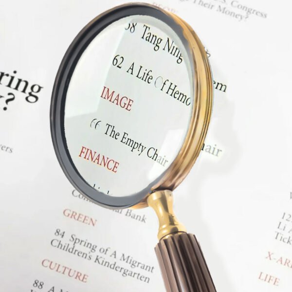 Ribbed Dark Wood Handle Magnifying Glass - CDNY - Image 3