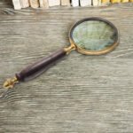Vintage Carved Dark Wood Handle Magnifying Glass - CDNY - Image 4