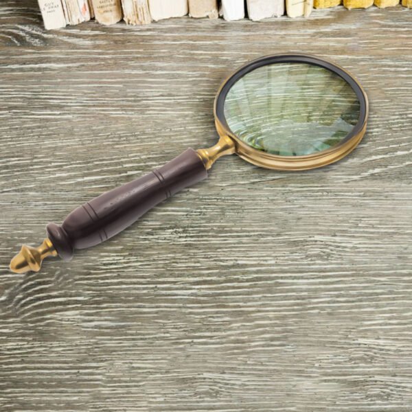 Vintage Carved Dark Wood Handle Magnifying Glass - CDNY - Image 4