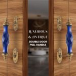 Stunning Blue Crystal and Brass Pull Handle - 5" & 6.5" Centers - Image 2