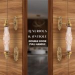 Chic Pink Crystal and Brass Pull Handle - 5 Inch & 6.5 Inch - Image 2