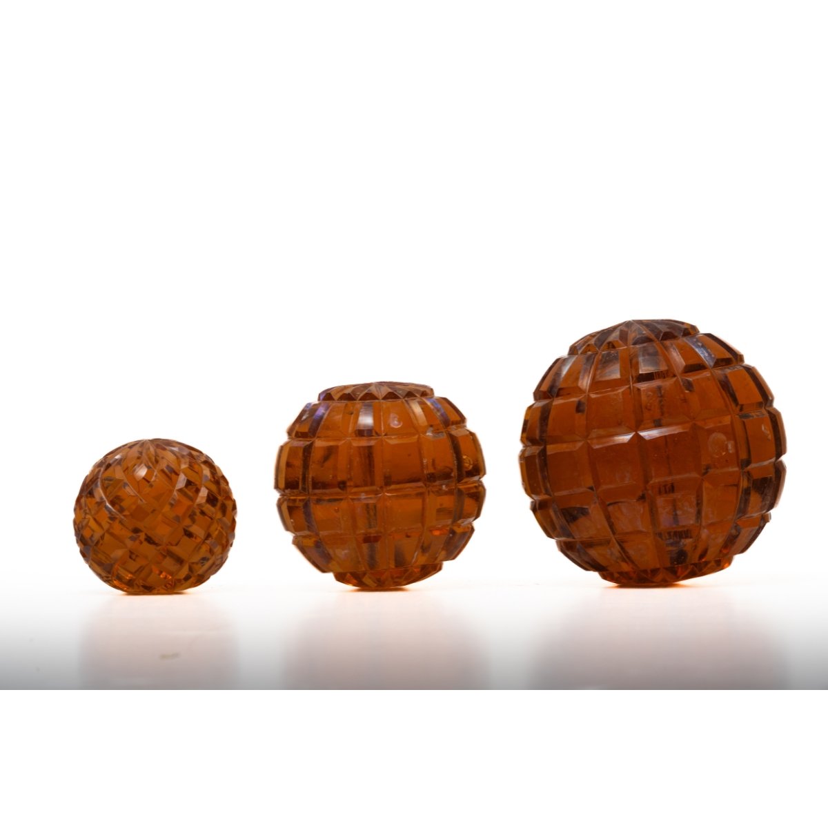 CDNY Square Faceted Amber Crystal Ball