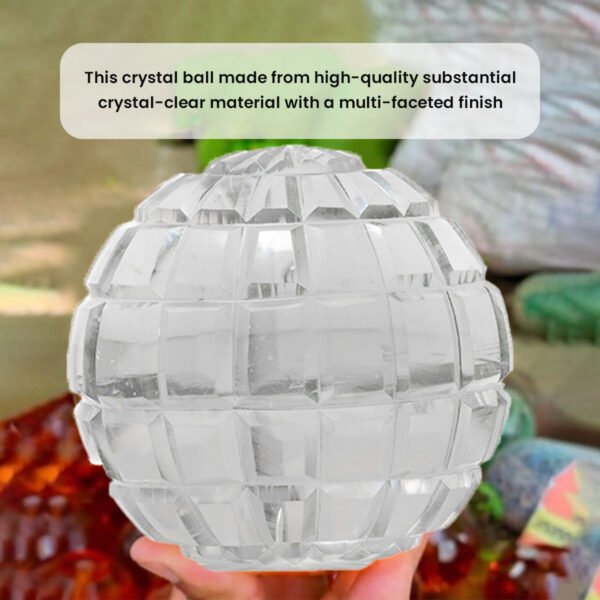 CDNY Square Cut Clear Faceted Crystal Ball - Image 5
