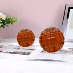 CDNY Square Faceted Amber Crystal Ball - Image 2
