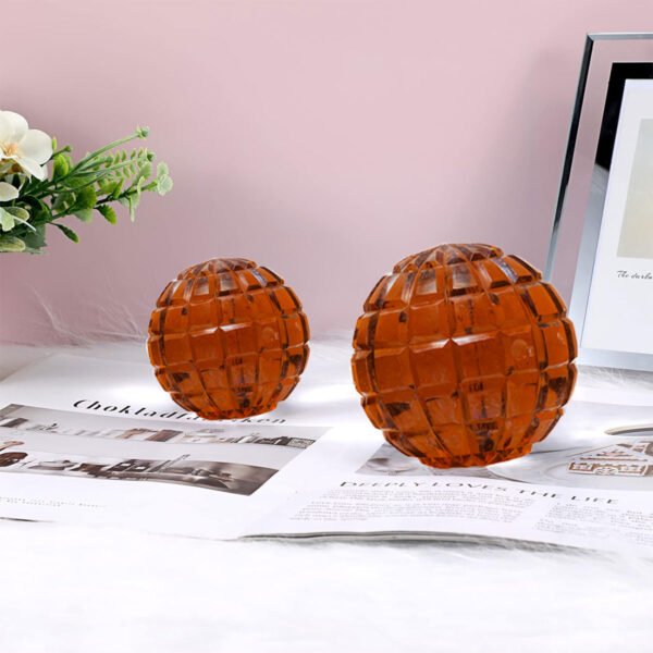 CDNY Square Faceted Amber Crystal Ball - Image 2