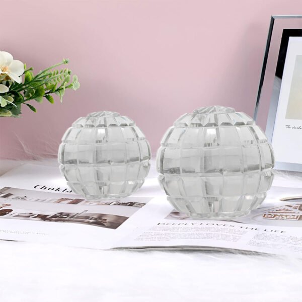 CDNY Square Cut Clear Faceted Crystal Ball - Image 2