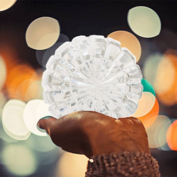 CDNY Square Cut Clear Faceted Crystal Ball - Image 3