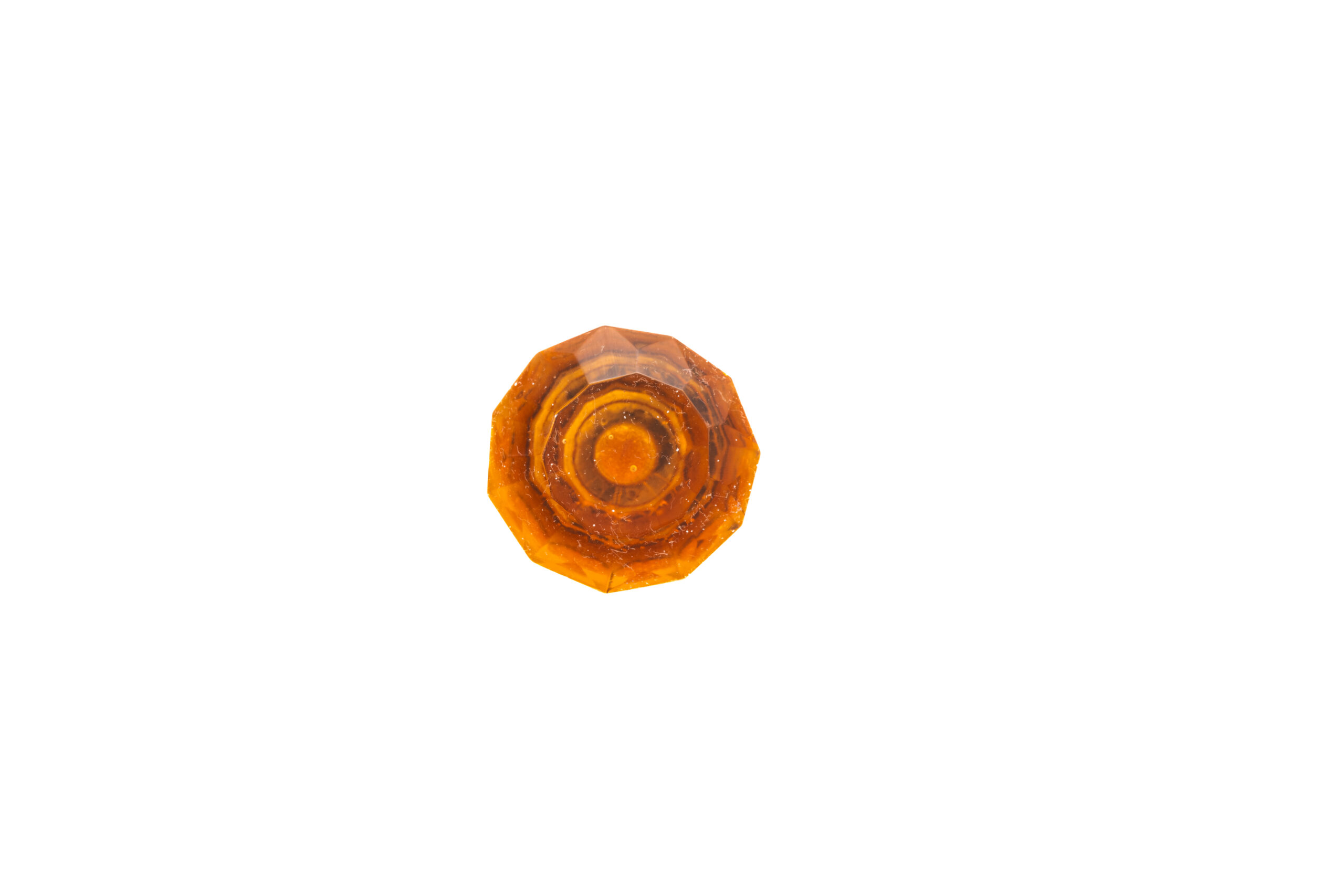 MED DIAMONDCUT AMBER GLASS KNOB , 2″ .13 lbs (Pack of 6)