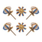 Nautical Striped Ceramic Knob (Pack of 6) - Coastal Chic & Easy Install for Cabinets & Drawers
