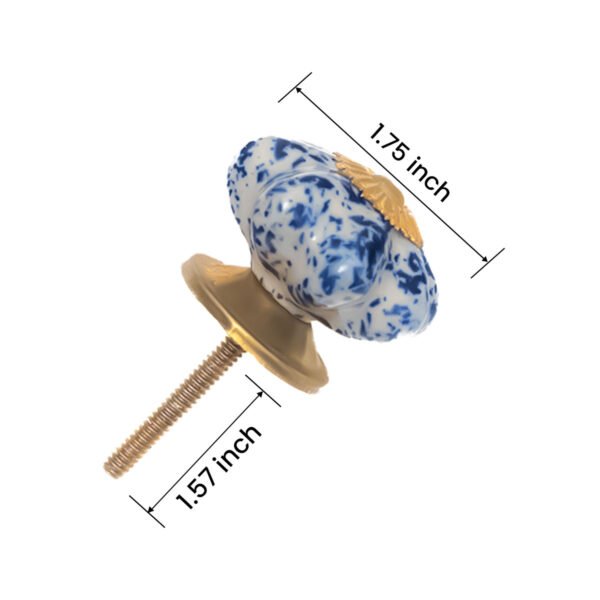 Speckled Blue & White Ceramic Knob (Pack of 6) - Rustic Chic & Easy Install for Cabinets & Drawers - Image 6