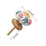 Elegant Pink & Green Floral Ceramic Melon Knobs (Pack of 6) - Hand-Painted & Easy Install for Cabinets & Drawers - Image 6
