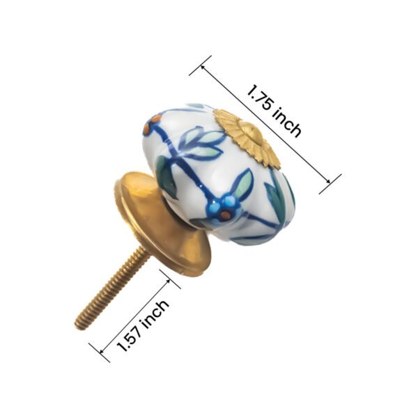 Hand-Painted Floral Multi flower Ceramic Knobs (Pack of 6) - Hand-Painted & Easy Install for Furniture - Image 2