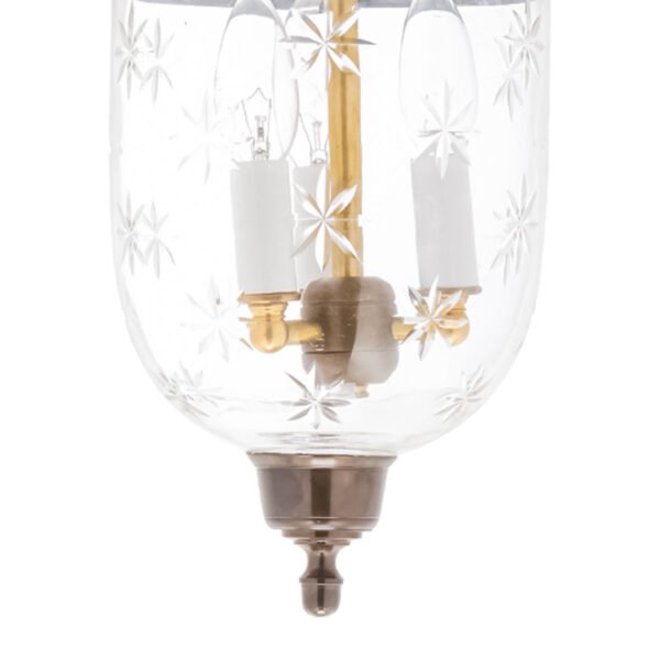 CDNY Small Starcut Lantern: Elegant Star Cut Glass Hanging Accent Lantern with Darkened Metal Finish - Image 2