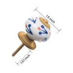 White Ceramic Knobs with Blue Sprigs & Red Dots (Pack of 6) - 1.5 Inch Furniture Pulls by CDNY - Image 6
