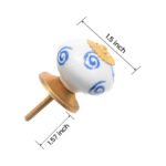 Elegant White Ceramic Ball Knobs with Blue Swirls (Pack of 6) - Artistic & Easy Install for Cabinets & Drawers - Image 6
