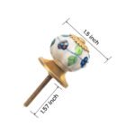 Assorted Multiflowered & Abstract Hand-Painted Ceramic Knobs with Gold Leaf Accents (Set of 6) - 1.5 Inch - CDNY - Image 2