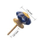 Dazzling Deep Blue Ceramic Multi-Lobed Knobs with Antique Brass Accents (Set of 6) - 1.75 Inch - CDNY - Image 2