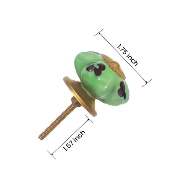 Light Green Floral Ceramic Knobs (Pack of 6) - 1.75 Inch Furniture Pulls by CDNY - Image 6