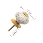 Rainy Artistic Hand-Painted Grey Dash Ceramic Knobs with Gold Accents (Set of 6) - 1.5 Inch - CDNY - Image 2
