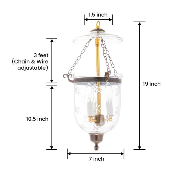 CDNY Small Starcut Lantern: Elegant Star Cut Glass Hanging Accent Lantern with Darkened Metal Finish - Image 3