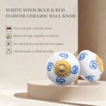 Elegant White Ceramic Ball Knobs with Blue Swirls (Pack of 6) - Artistic & Easy Install for Cabinets & Drawers - Image 5