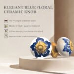 Artisanal Blue Floral Ceramic Knob (Pack of 6) - Hand-Painted Elegance & Easy Install - Image 5