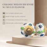 Assorted Multiflowered & Abstract Hand-Painted Ceramic Knobs with Gold Leaf Accents (Set of 6) - 1.5 Inch - CDNY - Image 3