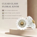 Delicate Scalloped Clear Glass Flower Knobs (Pack of 6) - Vintage-Inspired & Easy Install for Cabinets & Drawers by CDNY - Image 3