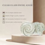 Elegant Clear Glass Rose Swirl Knobs with Antique Brass Base (Set of 6) - 2 Inch - CDNY - Image 3