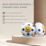Playful Blue Polka Dot Ceramic Knobs with Gold Starburst (Set of 6) - 1.5 Inch - CDNY - Image 3