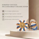 Nautical Striped Ceramic Knob (Pack of 6) - Coastal Chic & Easy Install for Cabinets & Drawers By CDNY - Image 5