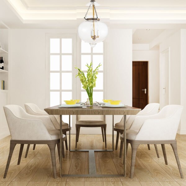 CDNY Large Onion Lantern: Plain Clear Glass Hanging Chandelier with Antique Brass Finish - Image 4