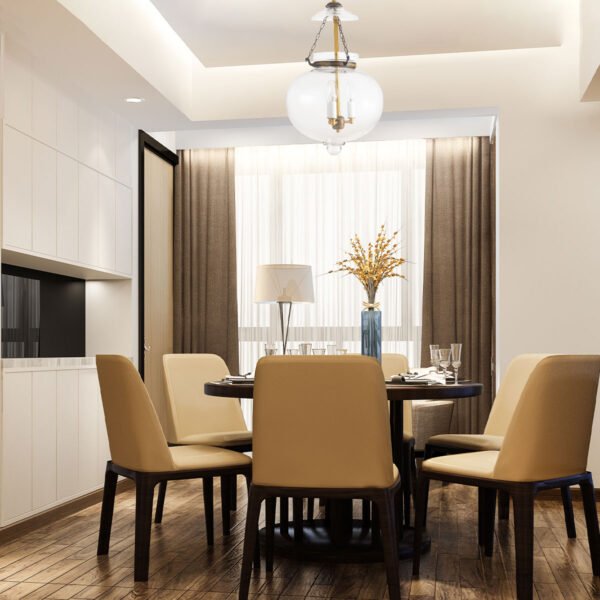 CDNY Large Onion Lantern: Plain Clear Glass Hanging Chandelier with Antique Brass Finish - Image 5