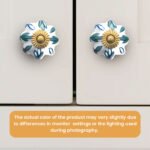 Hand-Painted Floral Multi flower Ceramic Knobs (Pack of 6) - Hand-Painted & Easy Install for Furniture - Image 5