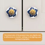Artisanal Blue Floral Ceramic Knob (Pack of 6) - Hand-Painted Elegance & Easy Install - Image 2