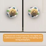 Assorted Multiflowered & Abstract Hand-Painted Ceramic Knobs with Gold Leaf Accents (Set of 6) - 1.5 Inch - CDNY - Image 5