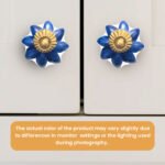Elegant Blue & white Multi-Lobed Ceramic melon Knobs with Gold Accents (Set of 6) - 1.75 Inch – CDNY - Image 5