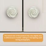 Elegant Clear Glass Rose Swirl Knobs with Antique Brass Base (Set of 6) - 2 Inch - CDNY - Image 5