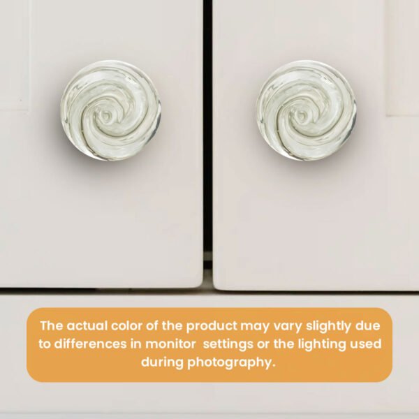 Elegant Clear Glass Rose Swirl Knobs with Antique Brass Base (Set of 6) - 2 Inch - CDNY - Image 5