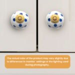 Playful Blue Polka Dot Ceramic Knobs with Gold Starburst (Set of 6) - 1.5 Inch - CDNY - Image 5