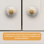 Rainy Artistic Hand-Painted Grey Dash Ceramic Knobs with Gold Accents (Set of 6) - 1.5 Inch - CDNY - Image 5