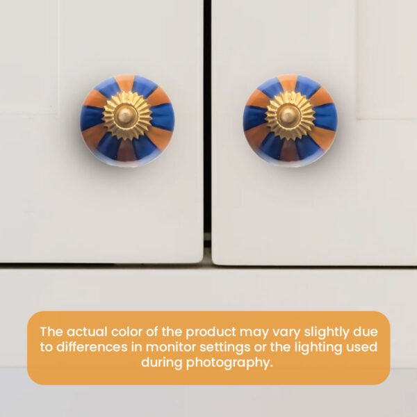 Blue & White Checkered Ceramic Knob (Pack of 6) - Bold & Easy Install for Cabinets & Drawers - Image 2