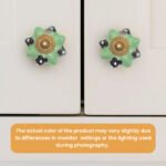 Light Green Floral Ceramic Knobs (Pack of 6) - 1.75 Inch Furniture Pulls by CDNY - Image 2