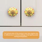 Sunny Yellow Hand-Painted Ceramic Knob (Pack of 6) - Vibrant & Easy Install for Cabinets & Drawers - Image 2
