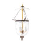 Small star cut glass hanging accent lantern with darkened metal finish