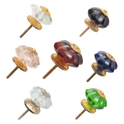 CDNY USA faceted glass knobs in a pack of 6 for furniture and cabinets