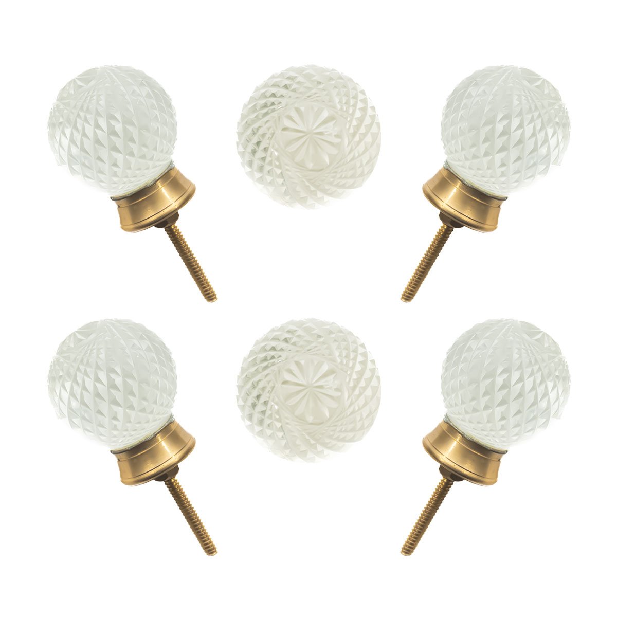 A beautiful set of sparkling glass knobs, perfect for adding a touch of sophistication to your furniture.